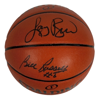 Larry Bird & Bill Russell Dual Signed Basketball (JSA)